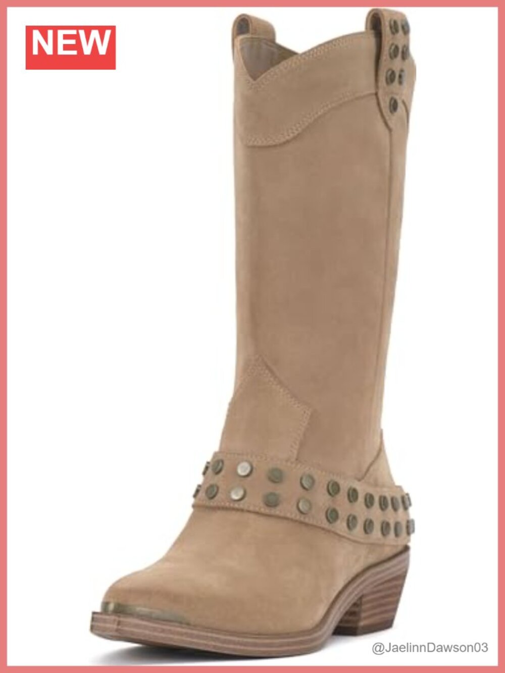 Women's Mid-Calf Western Boots with Pull Straps